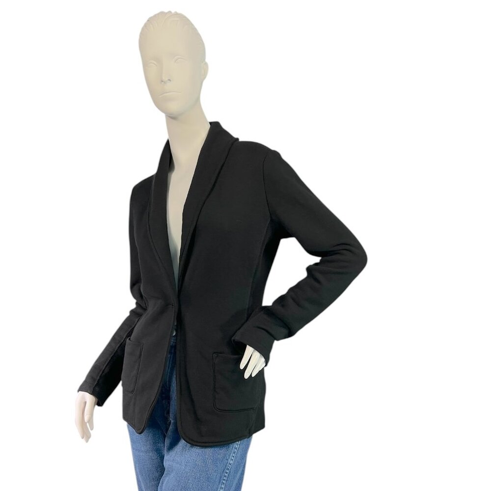 Standard James Perse French Terry Black Knit Blazer SIze 3, Women's Size Large